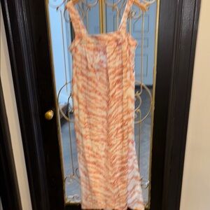 All saints size 6 with pockets Orange and White Tie-Dye Maxi Dress nwt slits